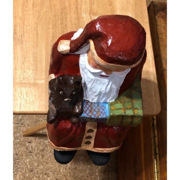 Paper Mache Shelf Sitter Santa Father Christmas Farmhouse Decoration Holiday Lar - Picture 11 of 16